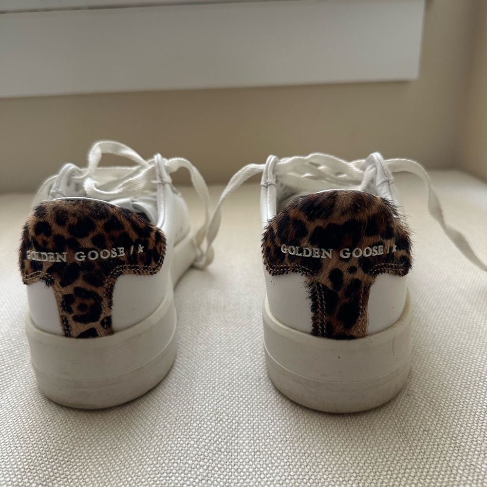 Golden Goose leopard print pony hair purestar